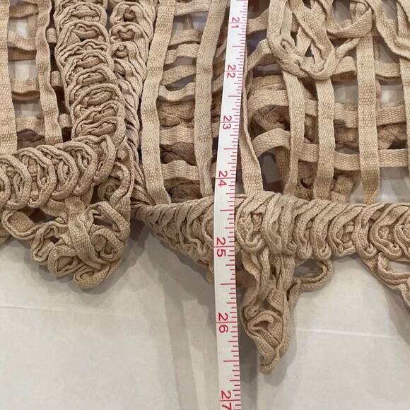 Cato Open Weave Macrame/Crochet Look Boho, Hippie, Cotton Open Vest Lagenlook 18 - Picture 11 of 12